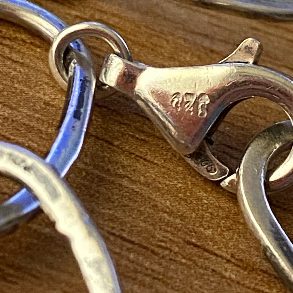Vintage Interlocking ovals 925 sterling Silver necklace - Picture 6 of 6